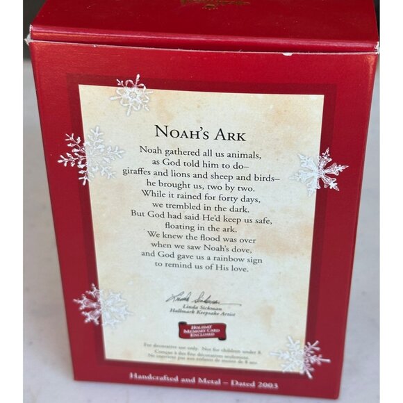 VINTAGE 2003 Hallmark Licensing, Inc. Keepsake Ornament Noah's Ark 2.5" Tall - Picture 15 of 15